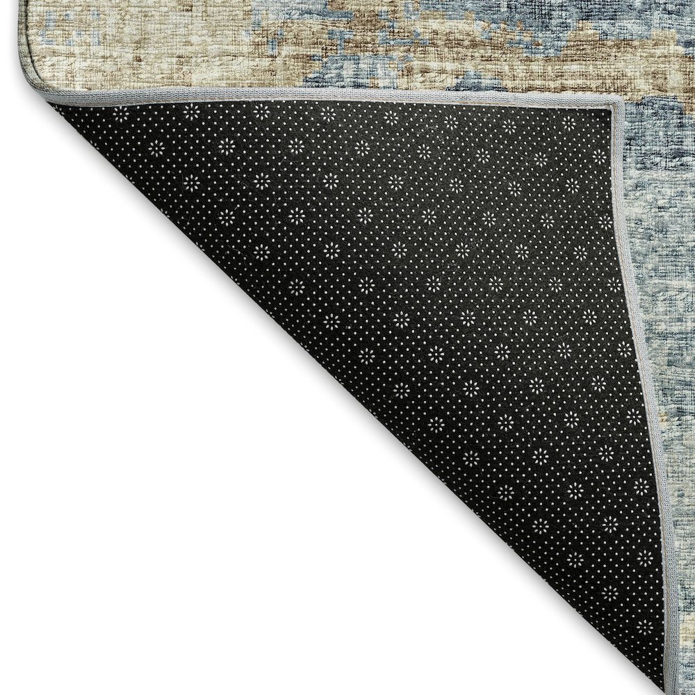 Premium Machine Washable Mayfield  Blue 2'3" x 7'6" Runner Rug. Picture 2