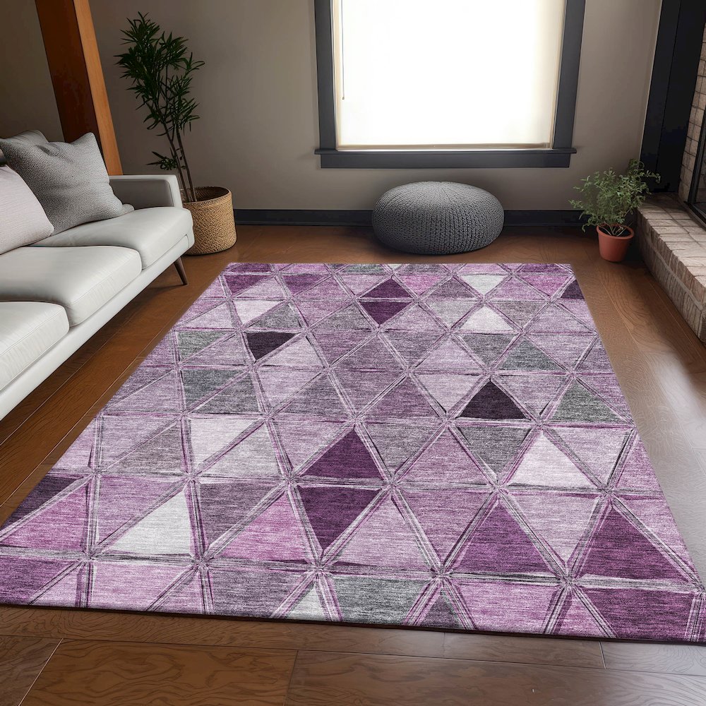 Premium Machine Washable Mayfield AMF722 Merlot 3' x 5' Rug. Picture 5