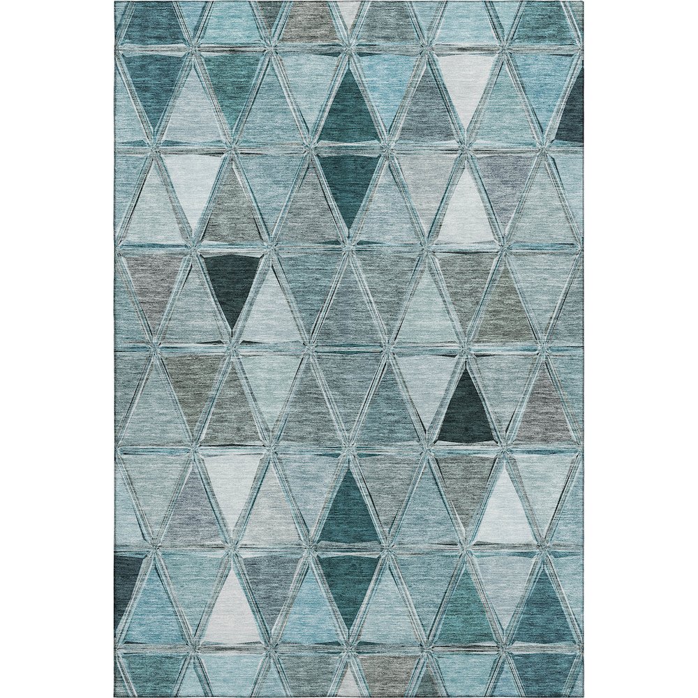 Premium Machine Washable Mayfield AMF722 Teal 3' x 5' Rug. Picture 1