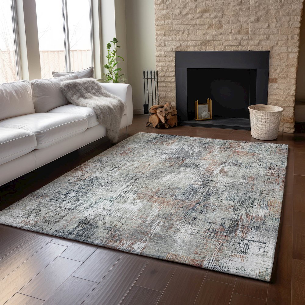 Premium Machine Washable Mayfield AMF725 Taupe 3' x 5' Rug. Picture 6