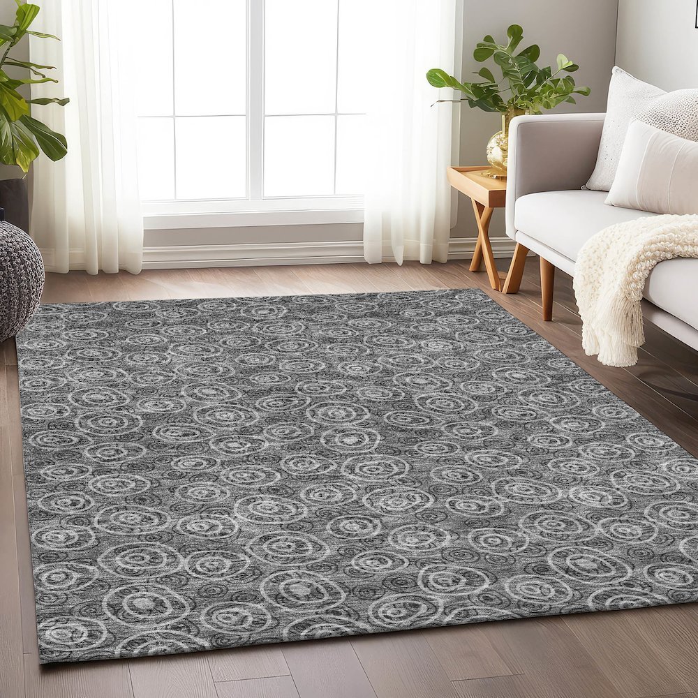 Premium Machine Washable Mayfield AMF728 Gray 3' x 5' Rug. Picture 5