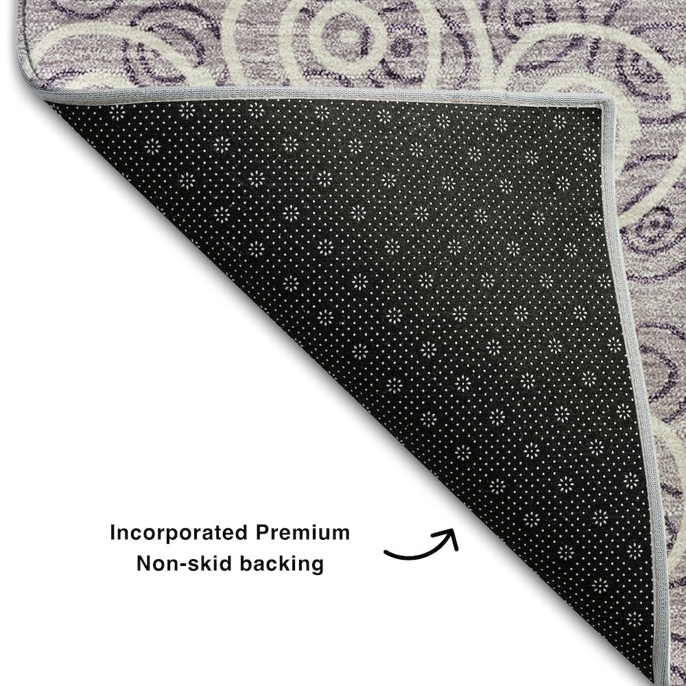 Premium Machine Washable Mayfield AMF728 Lavender 2'3" x 7'6" Runner Rug. Picture 2