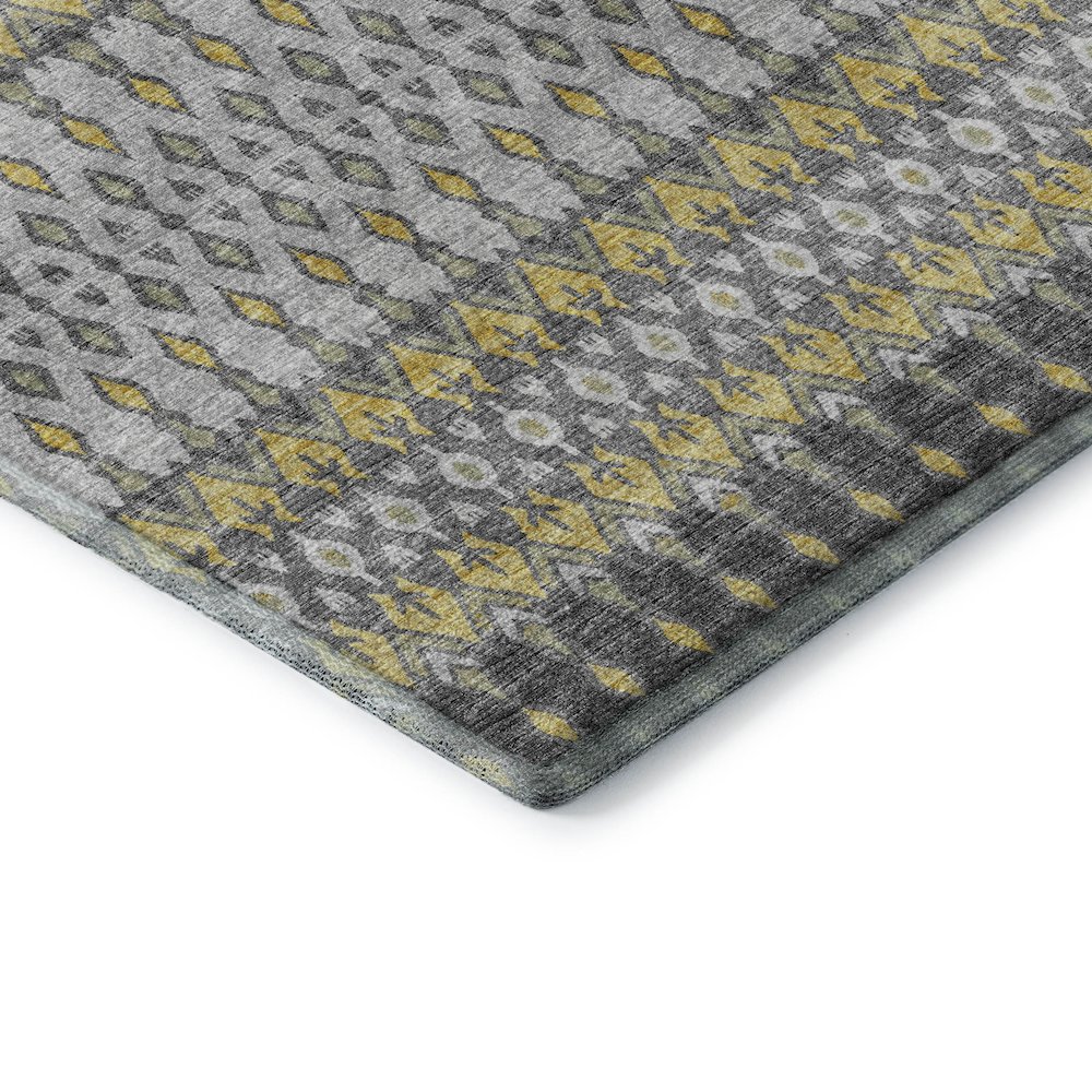 Premium Machine Washable Mayfield  Gray 2'3" x 7'6" Runner Rug. Picture 3