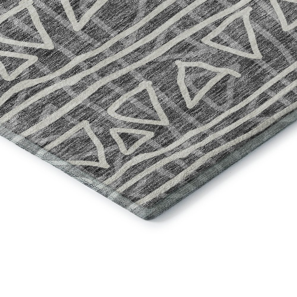 Premium Machine Washable Mayfield AMF730 Charcoal 2'3" x 7'6" Runner Rug. Picture 3