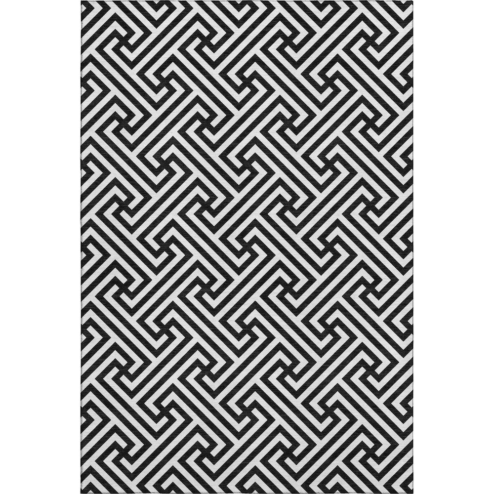 Premium Machine Washable Mayfield AMF731 Black 3' x 5' Rug. Picture 1