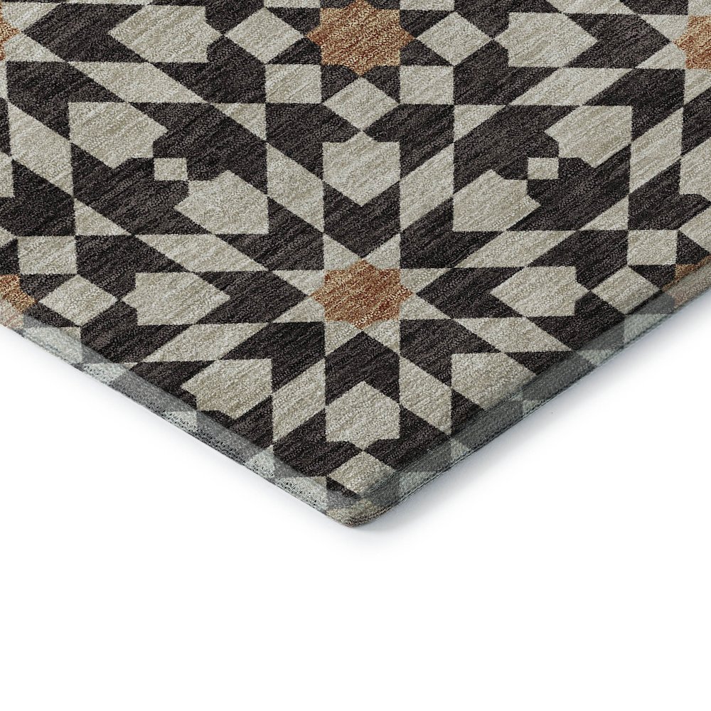 Premium Machine Washable Mayfield AMF734 Charcoal 2'3" x 7'6" Runner Rug. Picture 3