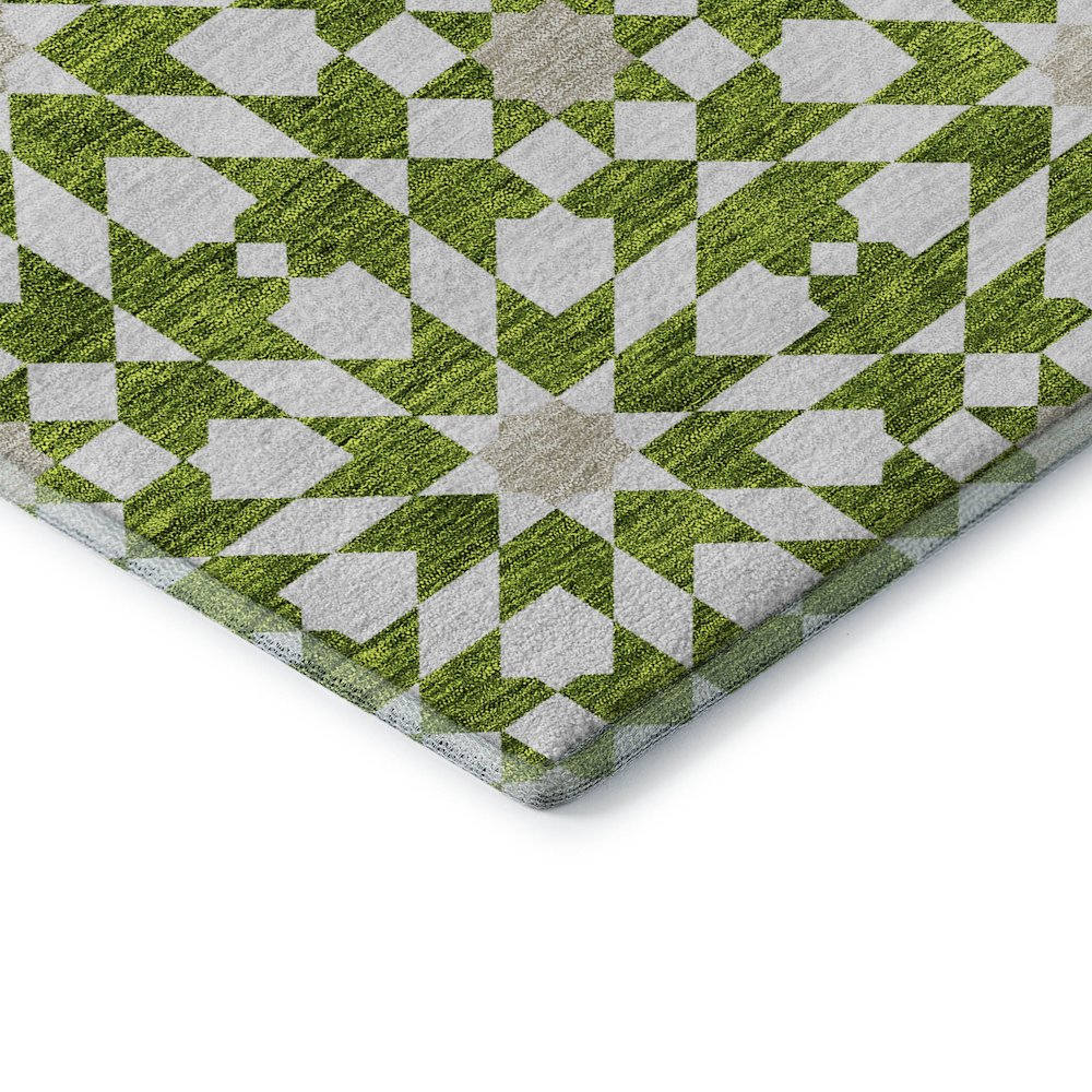 Premium Machine Washable Mayfield AMF734 Lime 2'3" x 7'6" Runner Rug. Picture 3