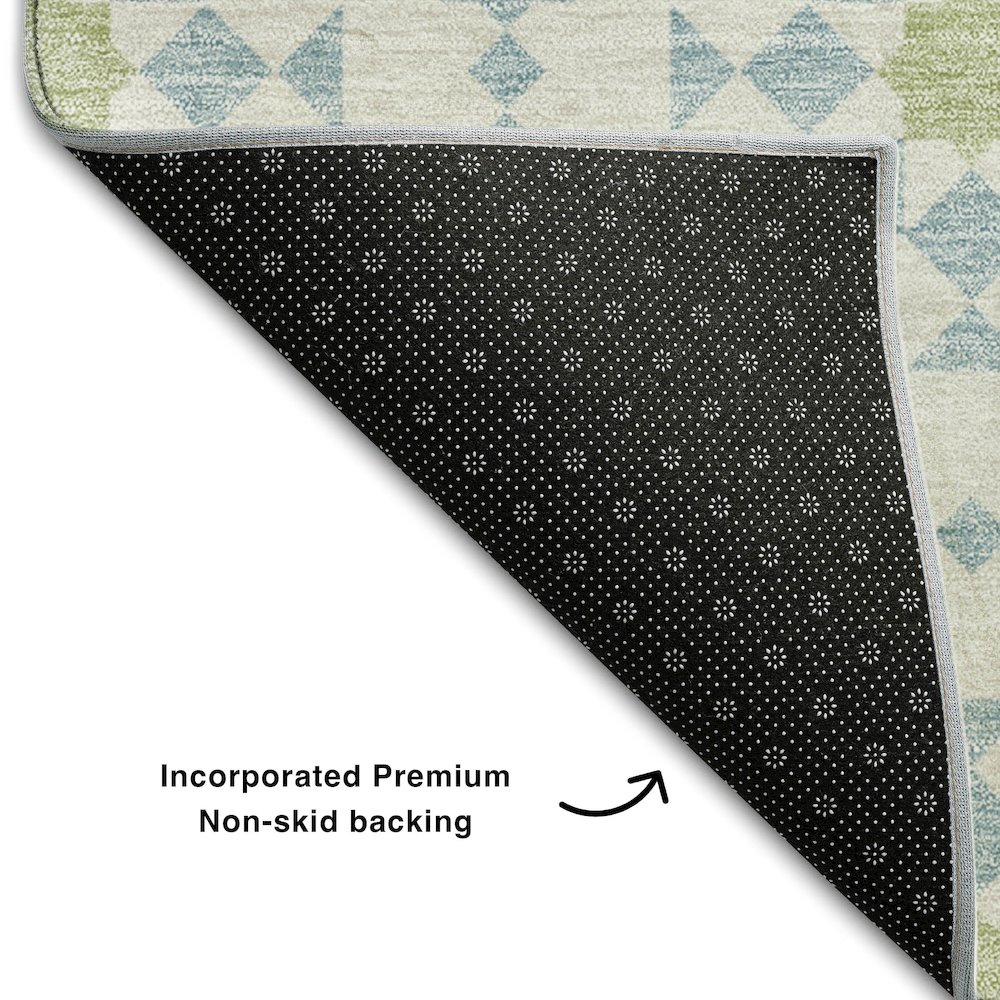Premium Machine Washable Mayfield AMF734 Sky 2'3" x 7'6" Runner Rug. Picture 2