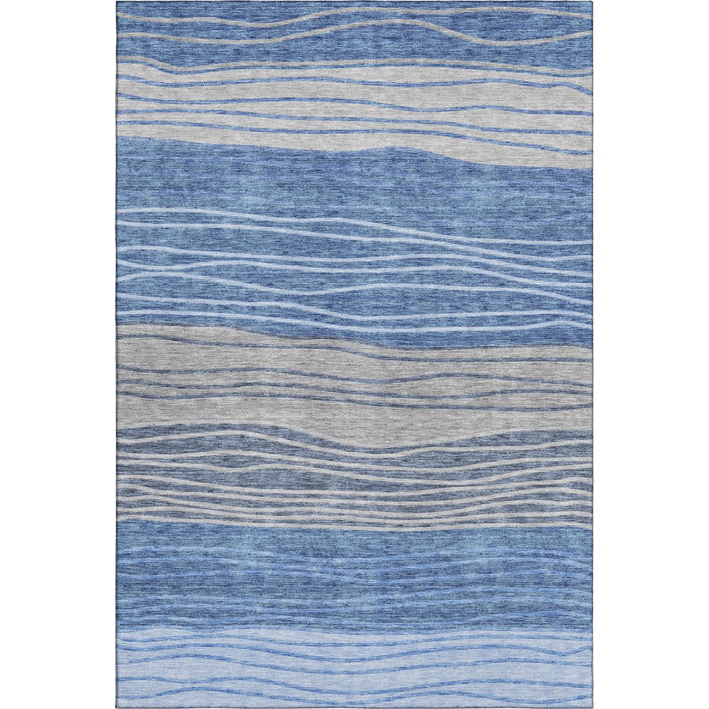 Premium Machine Washable Mayfield AMF735 Blue 3' x 5' Rug. Picture 1