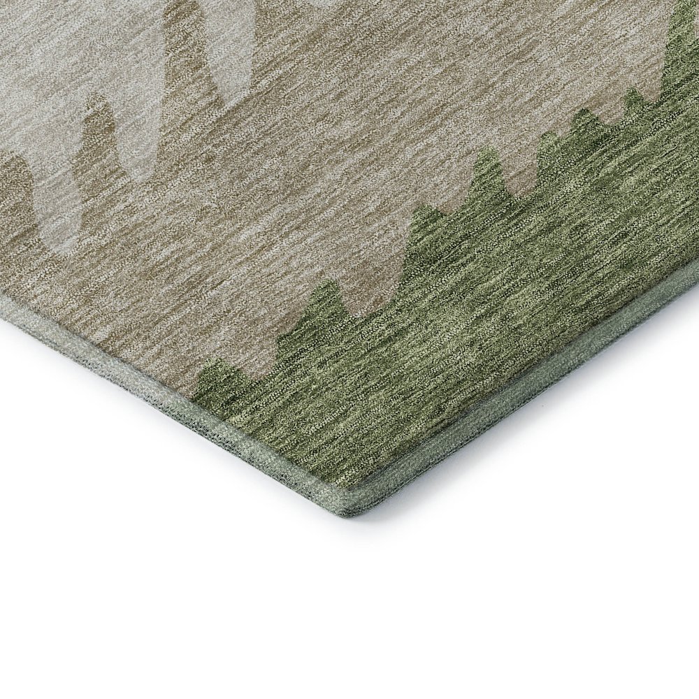 Premium Machine Washable Mayfield AMF736 Green 2'3" x 7'6" Runner Rug. Picture 3