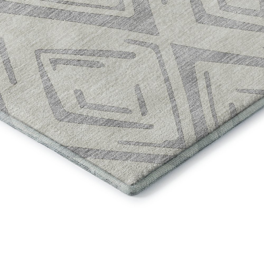 Premium Machine Washable Mayfield AMF737 Pewter 2'3" x 7'6" Runner Rug. Picture 3