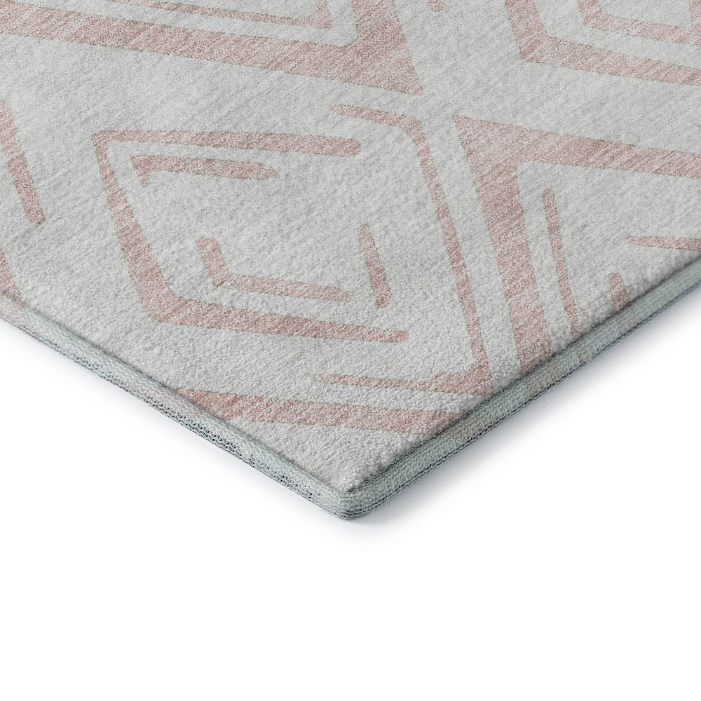 Premium Machine Washable Mayfield AMF737 Pink 2'3" x 7'6" Runner Rug. Picture 3