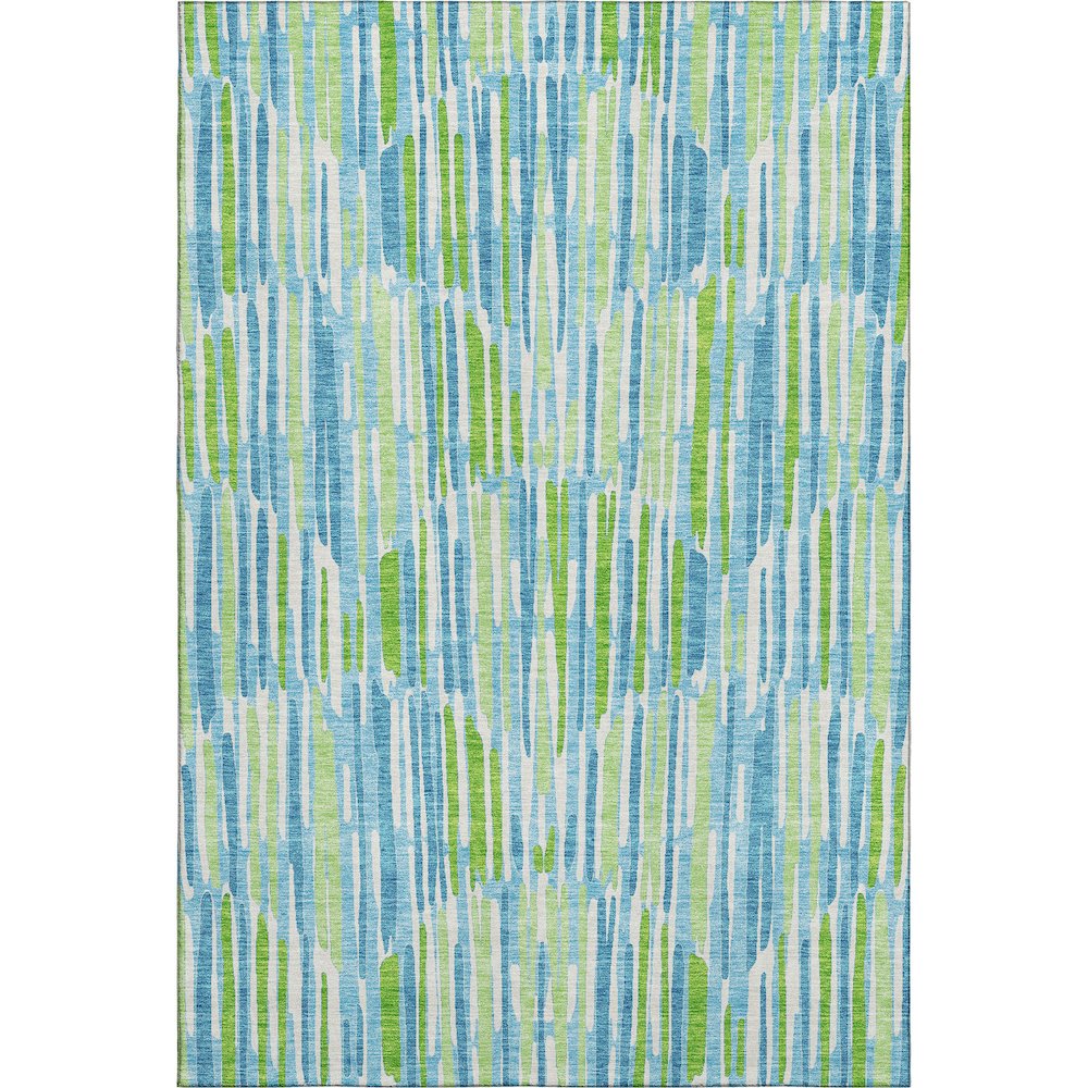 Premium Machine Washable Mayfield AMF739 Aqua 3' x 5' Rug. Picture 1