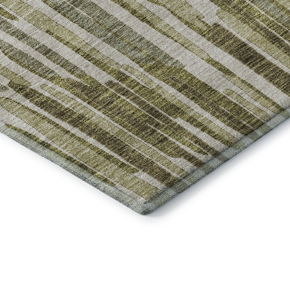 Premium Machine Washable Mayfield AMF739 Olive 2'3" x 7'6" Runner Rug. Picture 3