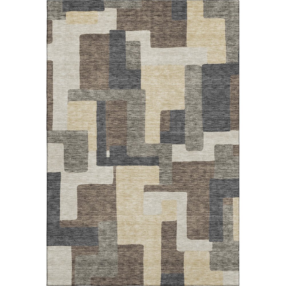 Premium Machine Washable Mayfield AMF740 Chocolate 3' x 5' Rug. Picture 1