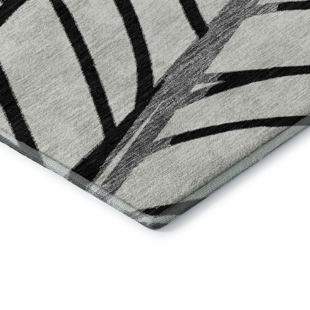 Premium Machine Washable Mayfield AMF741 Black 2'3" x 7'6" Runner Rug. Picture 3