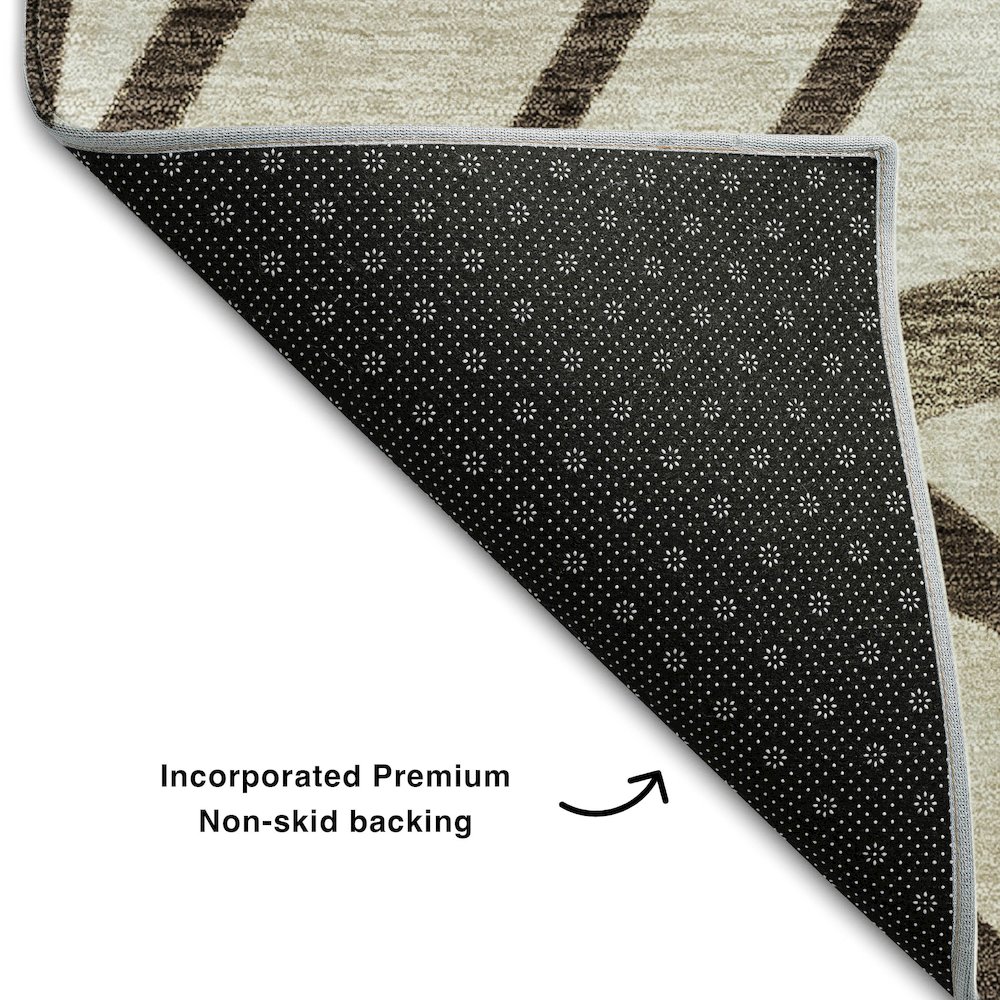 Premium Machine Washable Mayfield AMF741 Chocolate 2'3" x 7'6" Runner Rug. Picture 2
