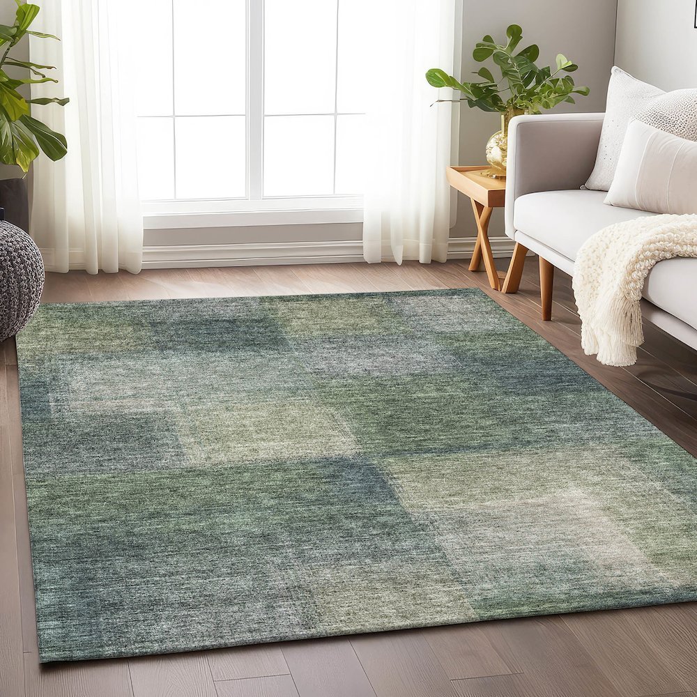 Premium Machine Washable Mayfield AMF742 Olive 3' x 5' Rug. Picture 5