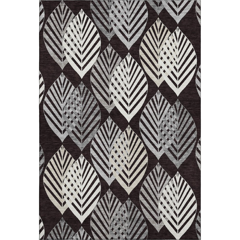 Premium Machine Washable Mayfield AMF744 Black 3' x 5' Rug. Picture 1