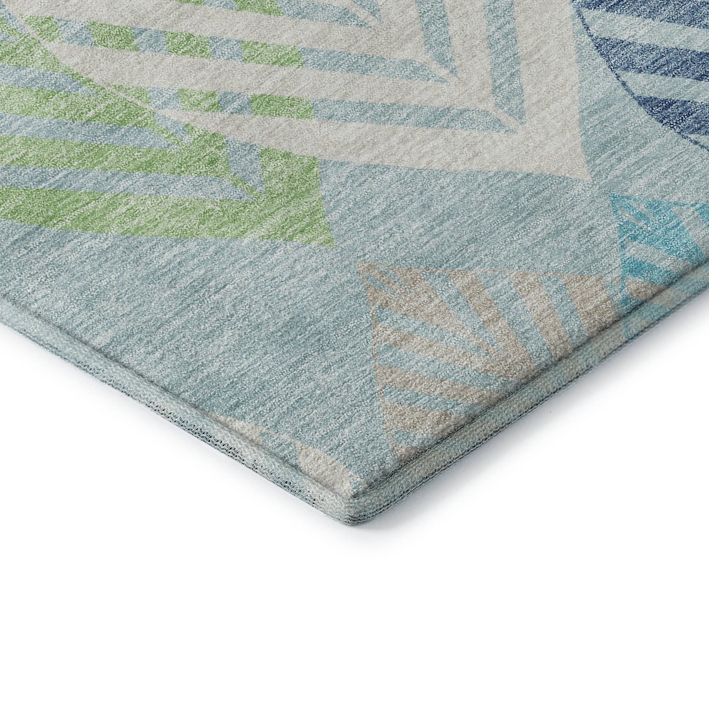 Premium Machine Washable Mayfield AMF744 Teal 2'3" x 7'6" Runner Rug. Picture 3