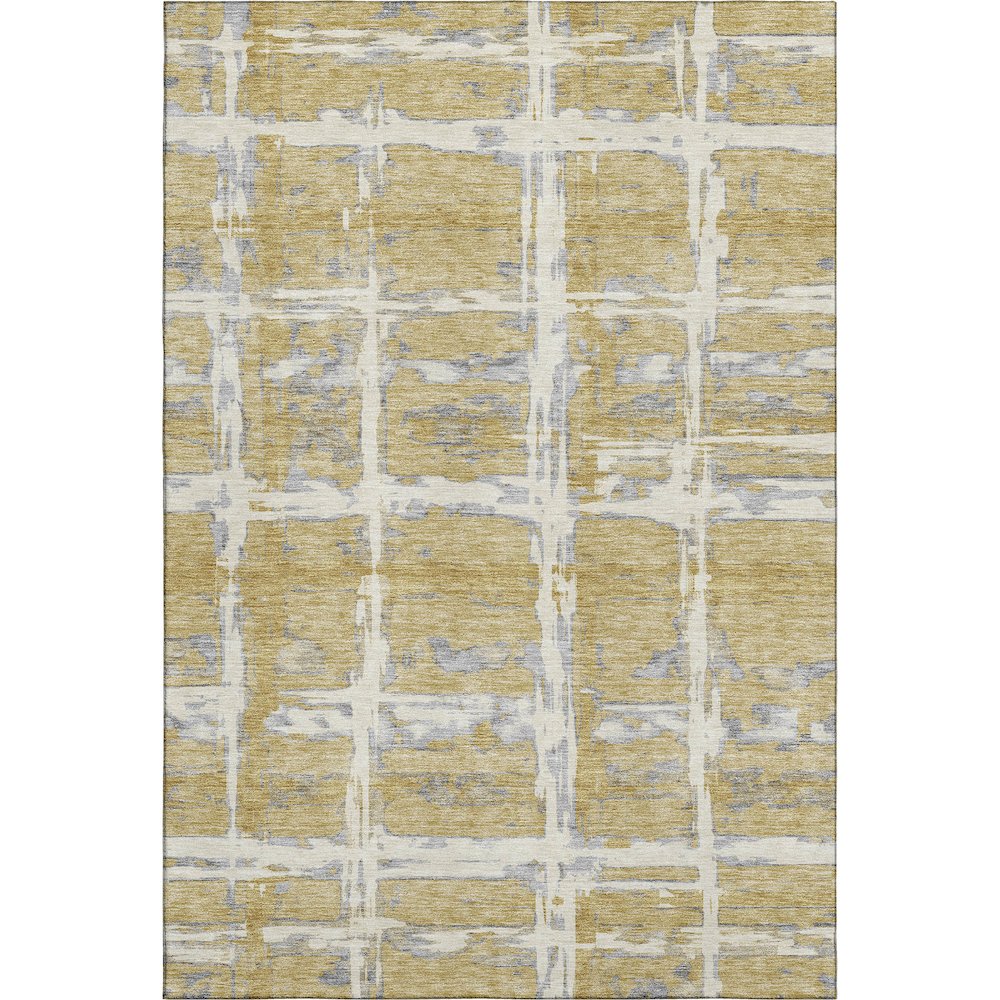 Premium Machine Washable Mayfield AMF745 Gold 3' x 5' Rug. Picture 1