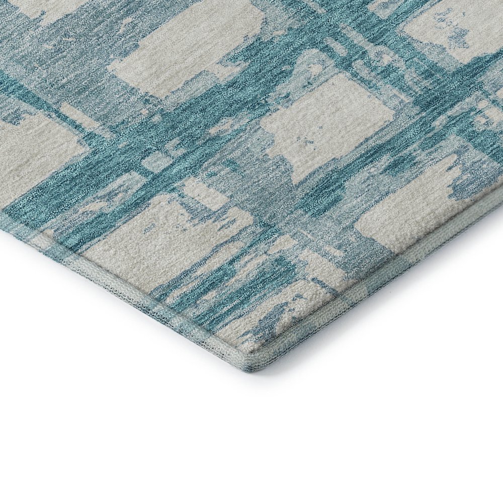 Premium Machine Washable Mayfield AMF745 Teal 2'3" x 7'6" Runner Rug. Picture 3