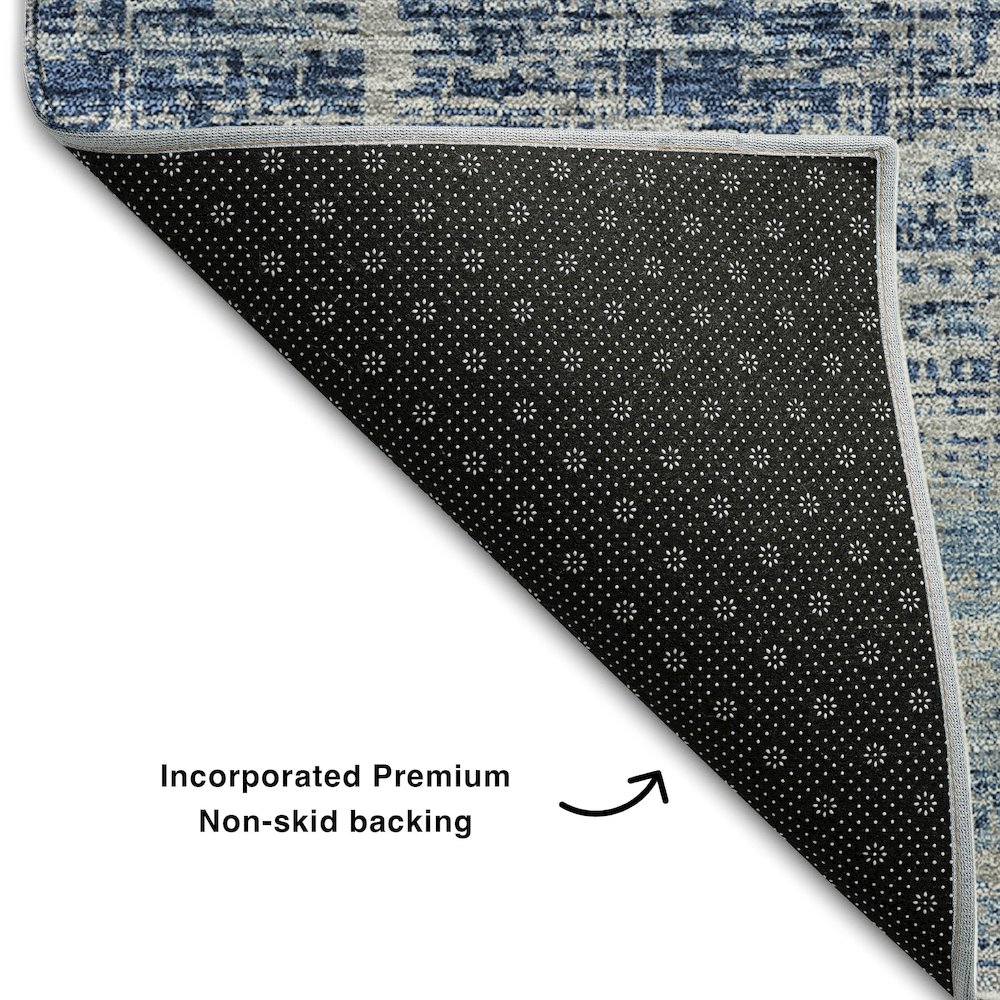 Premium Machine Washable Mayfield AMF747 Sky 2'3" x 7'6" Runner Rug. Picture 2