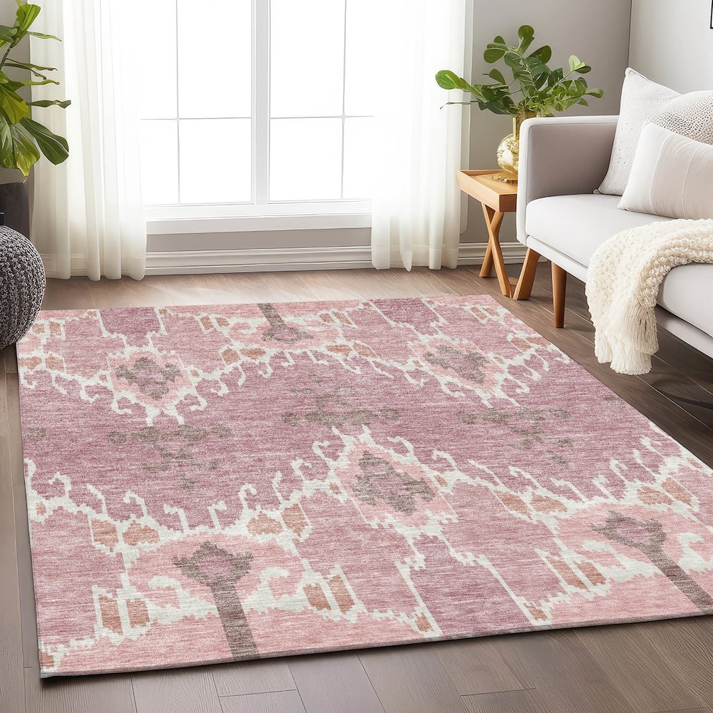 Premium Machine Washable Mayfield AMF748 Blush 3' x 5' Rug. Picture 5