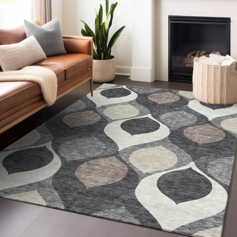 Premium Machine Washable Mayfield AMF749 Gray 3' x 5' Rug. Picture 6
