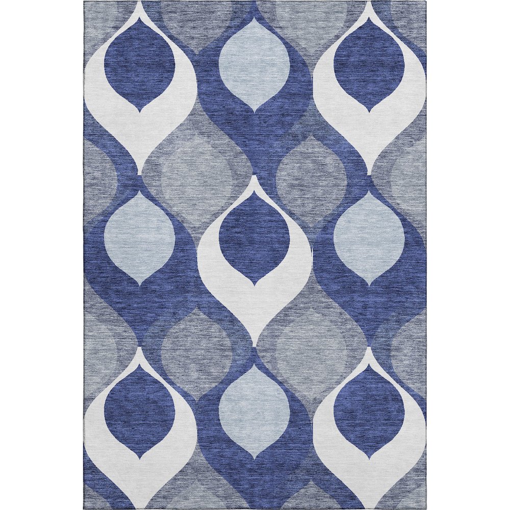 Premium Machine Washable Mayfield AMF749 Navy 3' x 5' Rug. Picture 1