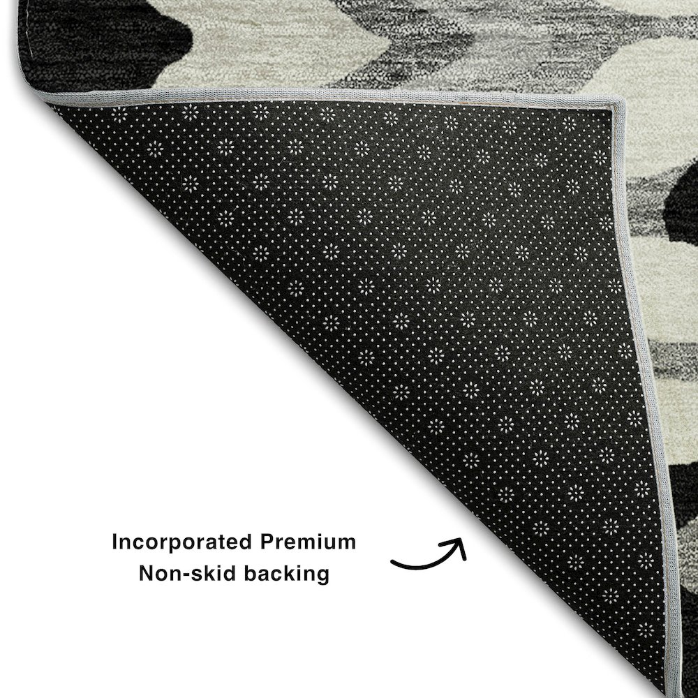 Premium Machine Washable Mayfield AMF750 Black 2'3" x 7'6" Runner Rug. Picture 2