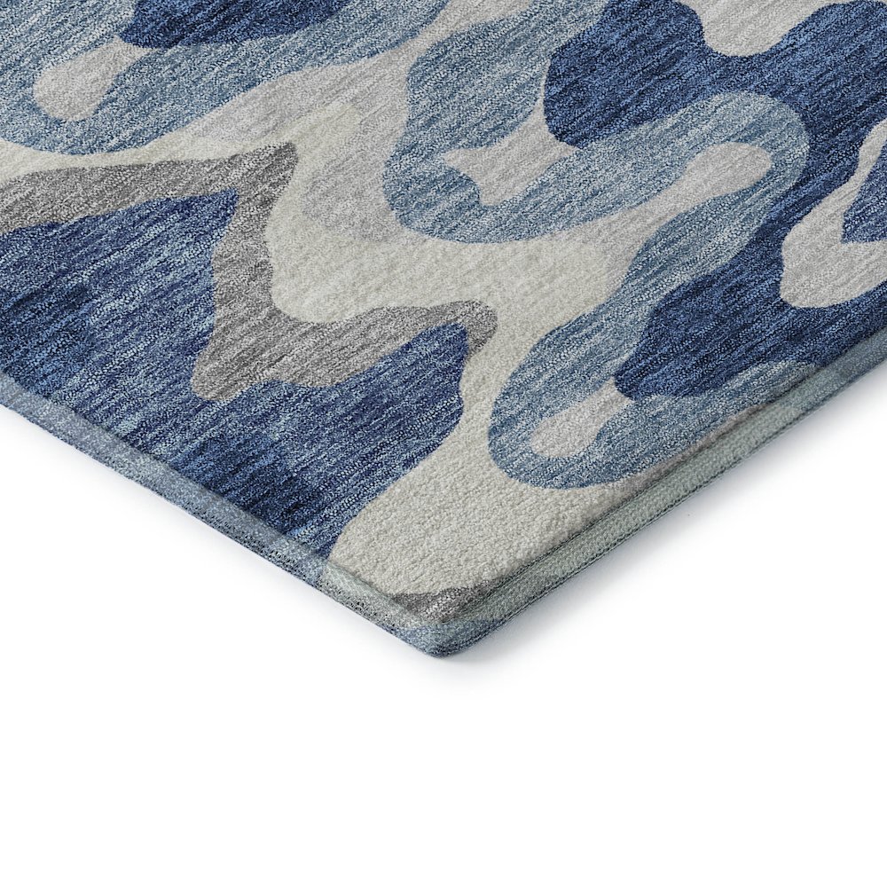 Premium Machine Washable Mayfield AMF750 Blue 2'3" x 7'6" Runner Rug. Picture 3