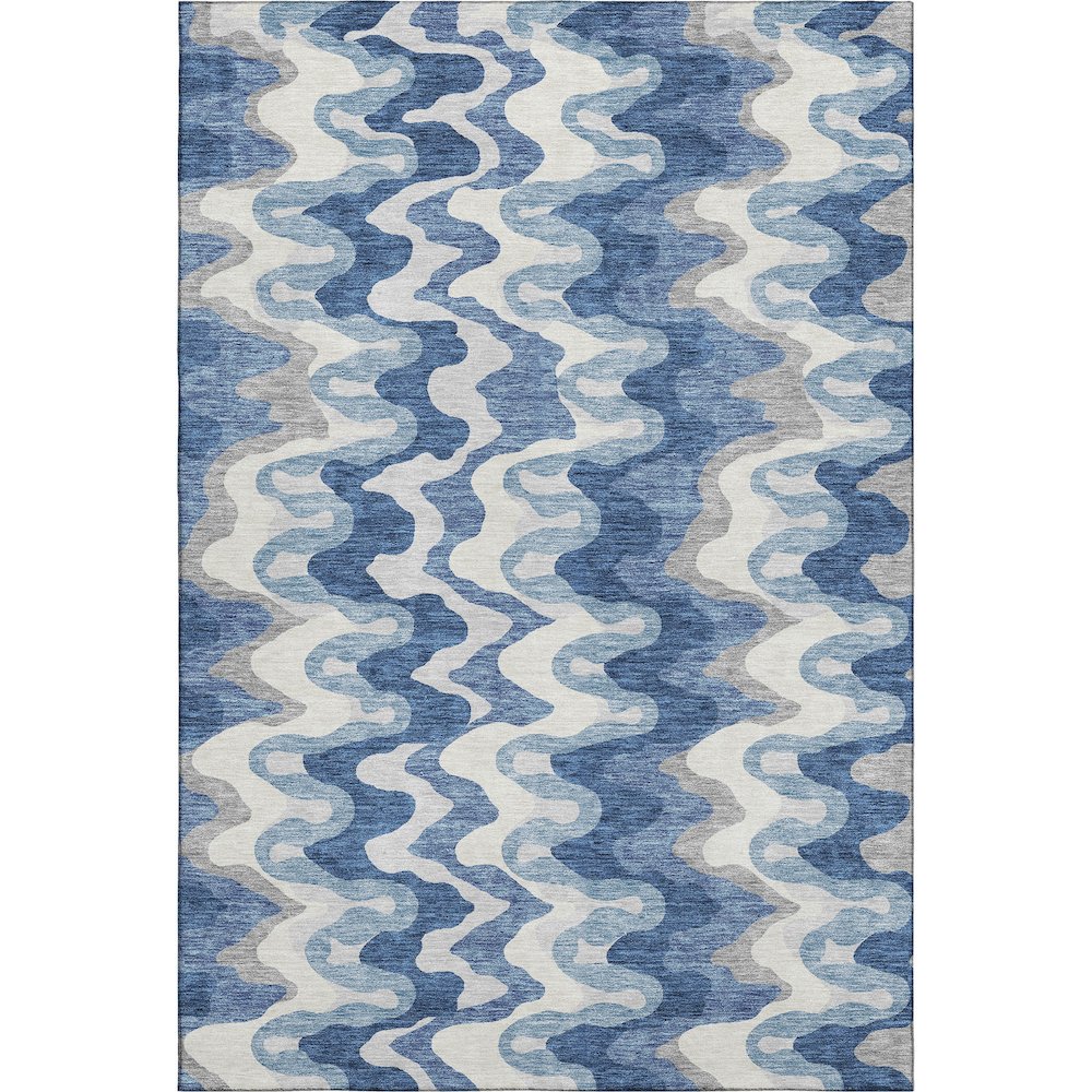 Premium Machine Washable Mayfield AMF750 Blue 3' x 5' Rug. Picture 1