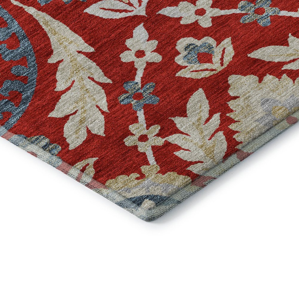Premium Machine Washable Mayfield AMF751 Red 2'3" x 7'6" Runner Rug. Picture 3