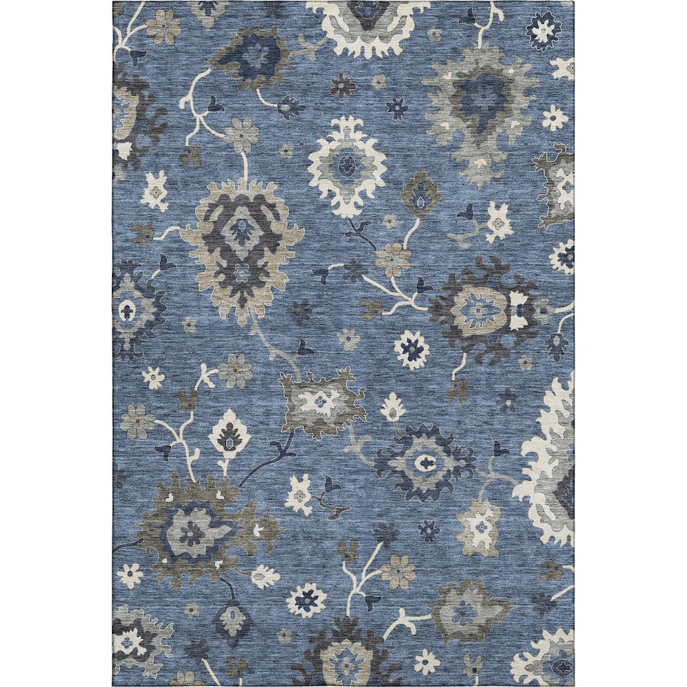 Premium Machine Washable Mayfield AMF753 Blue 3' x 5' Rug. Picture 1