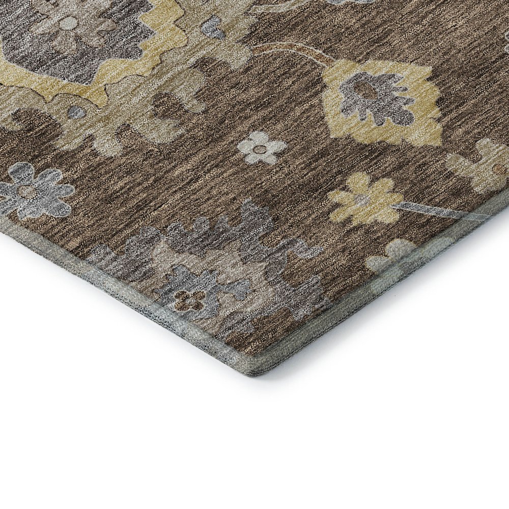 Premium Machine Washable Mayfield AMF753 Chocolate 2'3" x 7'6" Runner Rug. Picture 3