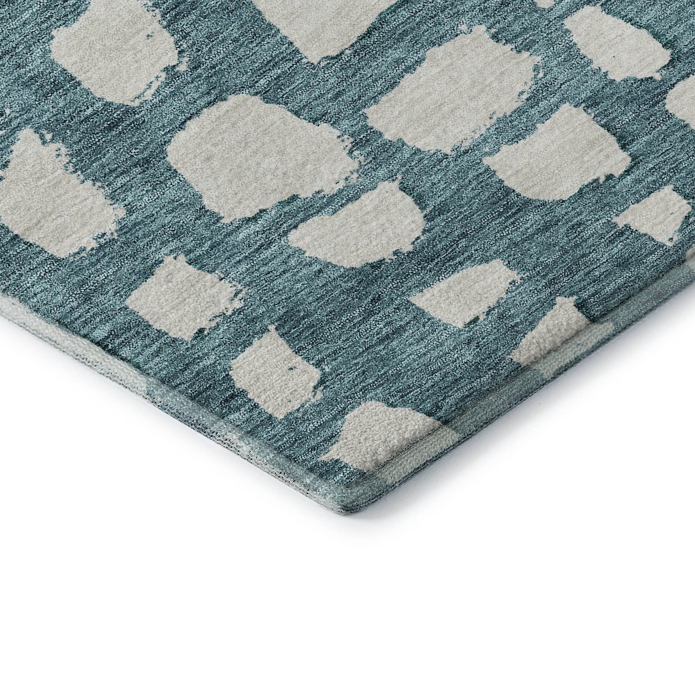 Premium Machine Washable Mayfield AMF754 Teal 2'3" x 7'6" Runner Rug. Picture 3