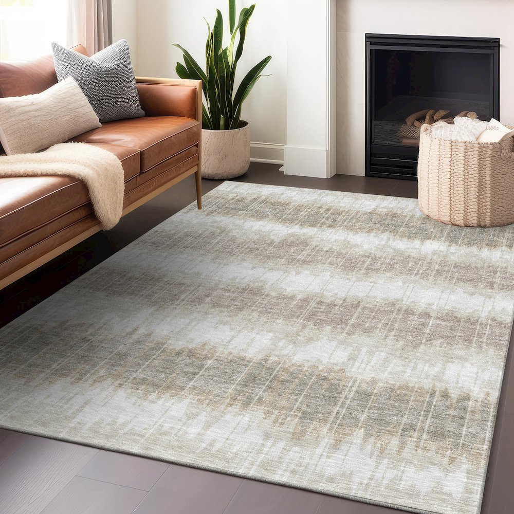 Premium Machine Washable Mayfield AMF755 Ivory 3' x 5' Rug. Picture 6