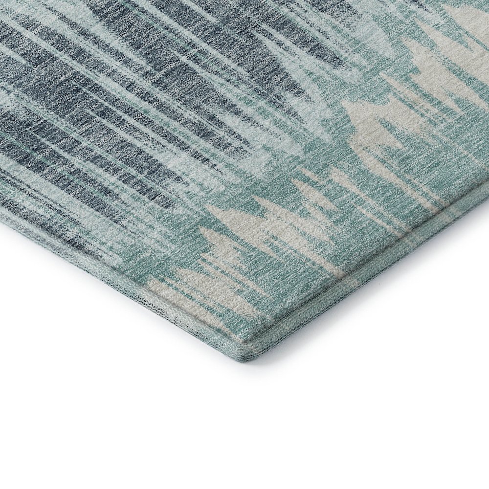 Premium Machine Washable Mayfield AMF755 Teal 2'3" x 7'6" Runner Rug. Picture 3