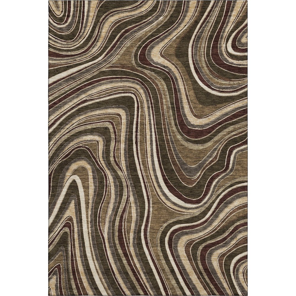 Premium Machine Washable Mayfield AMF756 Fudge 3' x 5' Rug. Picture 1