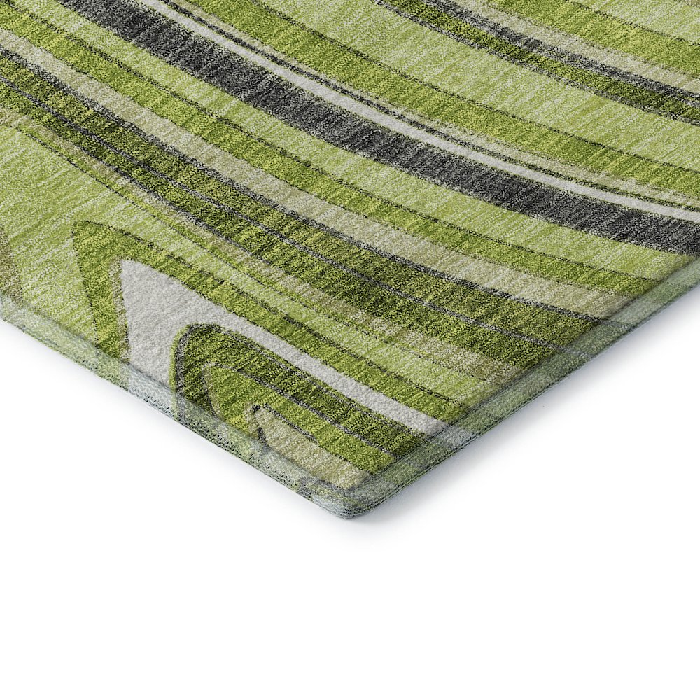 Premium Machine Washable Mayfield AMF756 Lime 2'3" x 7'6" Runner Rug. Picture 3