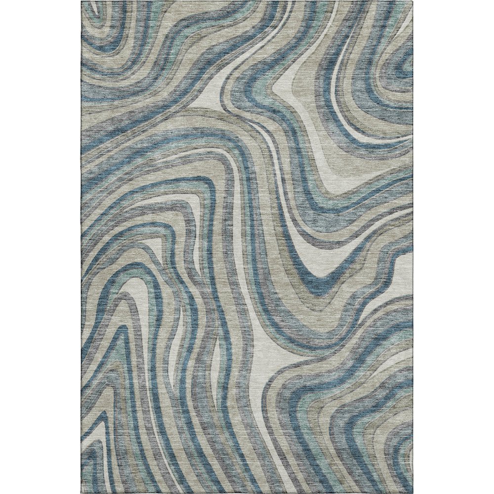 Premium Machine Washable Mayfield AMF756 Teal 3' x 5' Rug. Picture 1