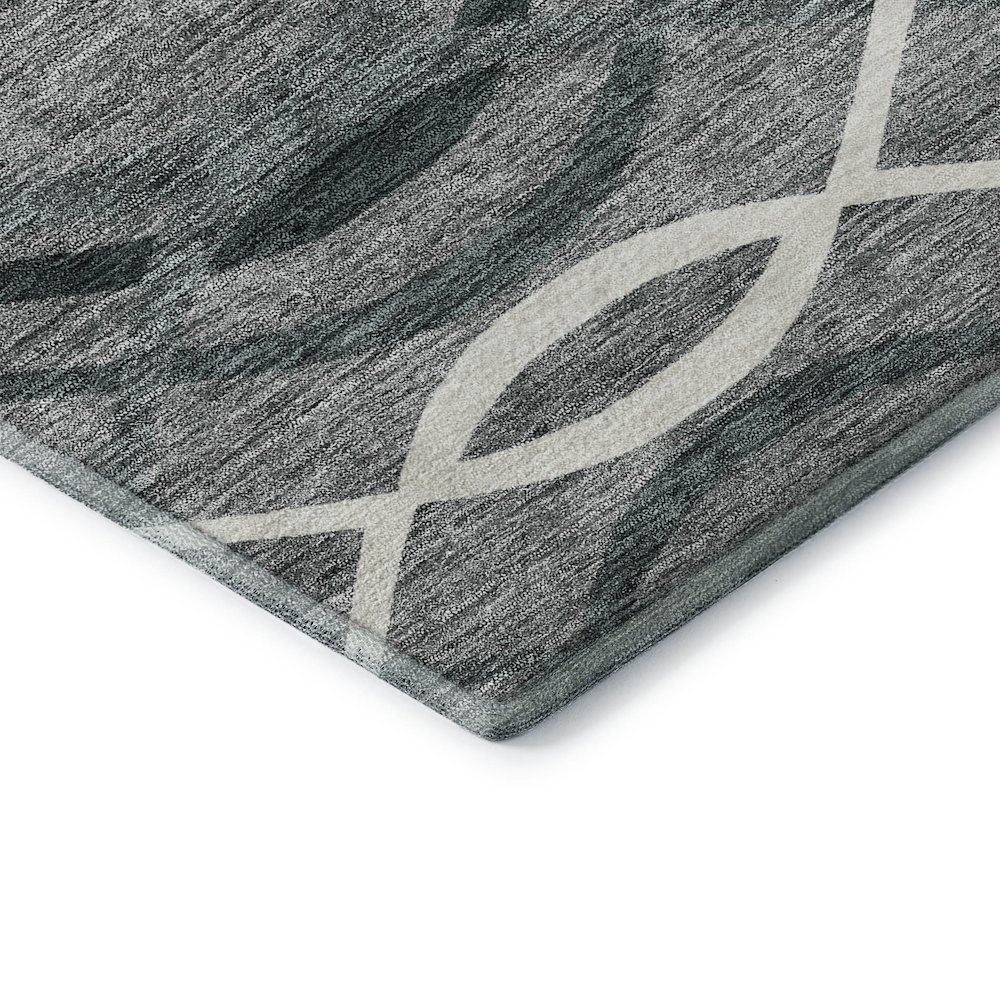 Premium Machine Washable Mayfield AMF757 Gray 2'3" x 7'6" Runner Rug. Picture 3