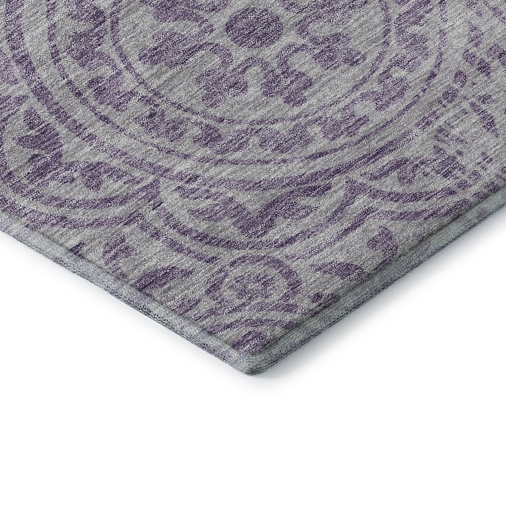 Premium Machine Washable Mayfield AMF758 Lavender 2'3" x 7'6" Runner Rug. Picture 3