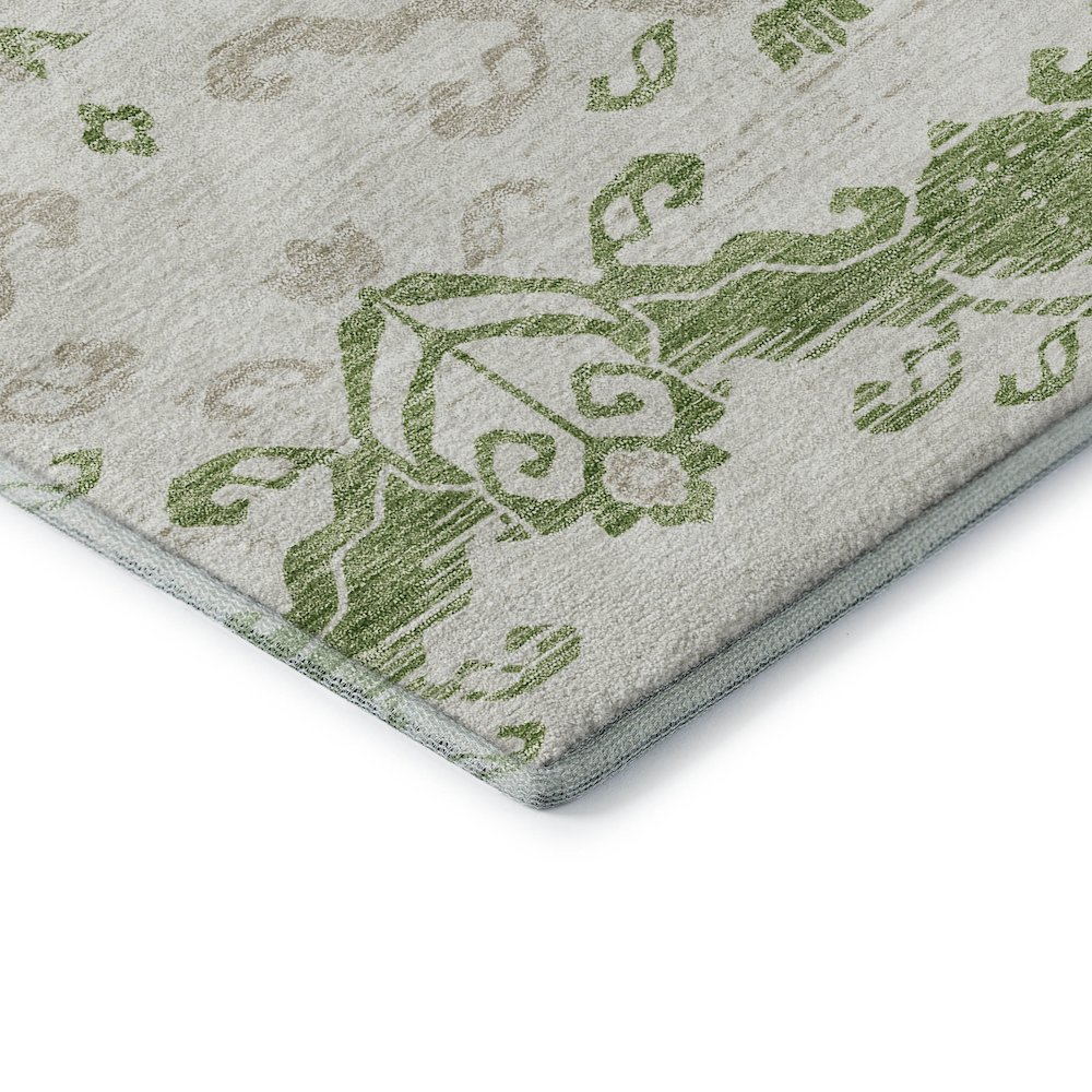 Premium Machine Washable Mayfield AMF759 Green 2'3" x 7'6" Runner Rug. Picture 3