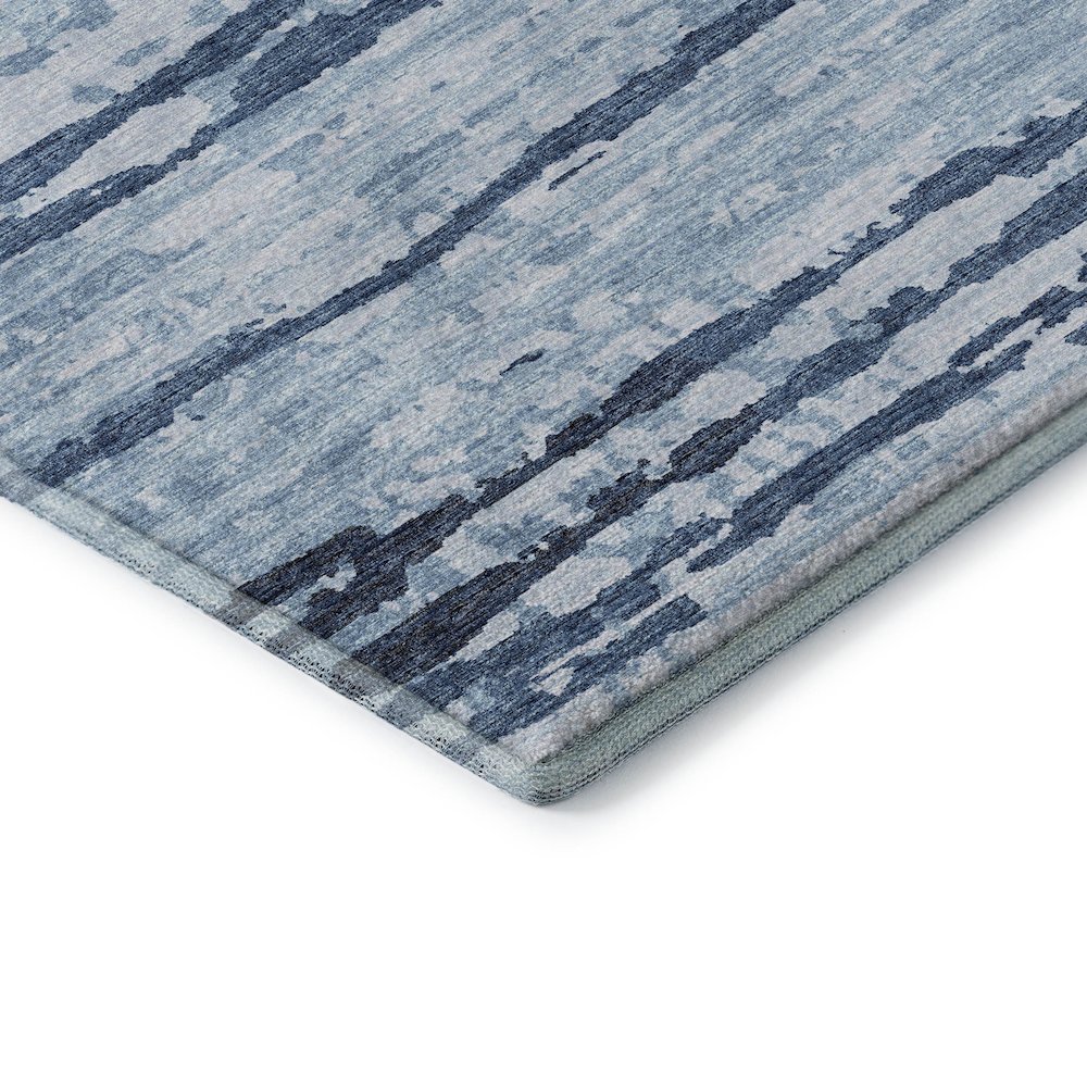 Premium Machine Washable Mayfield  Blue 2'3" x 7'6" Runner Rug. Picture 3