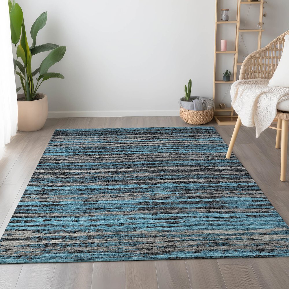 Premium Machine Washable Mayfield  Peacock 3' x 5' Rug. Picture 5