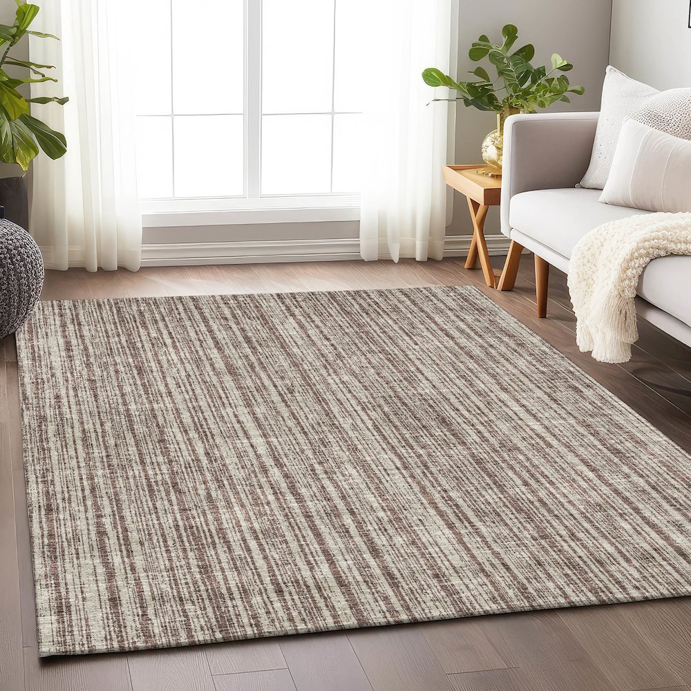 Premium Machine Washable Mayfield AMF760 Brown 3' x 5' Rug. Picture 5