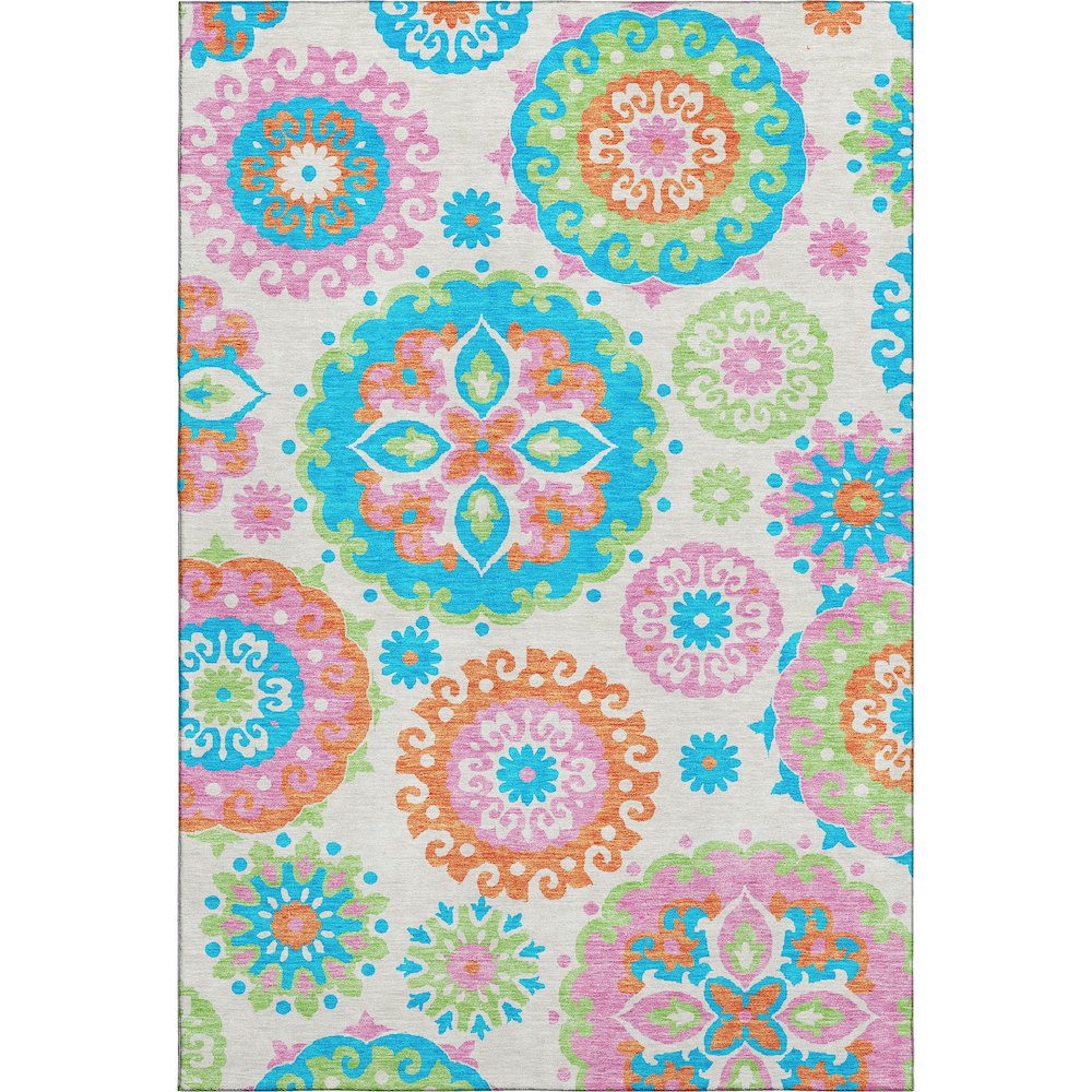 Premium Machine Washable Mayfield AMF763 White 3' x 5' Rug. Picture 1
