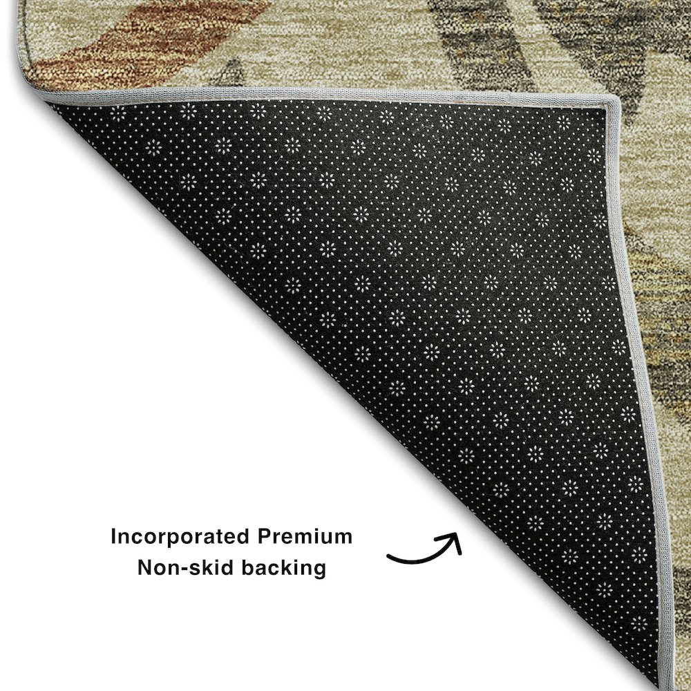 Premium Machine Washable Mayfield AMF764 Beige 2'3" x 7'6" Runner Rug. Picture 2